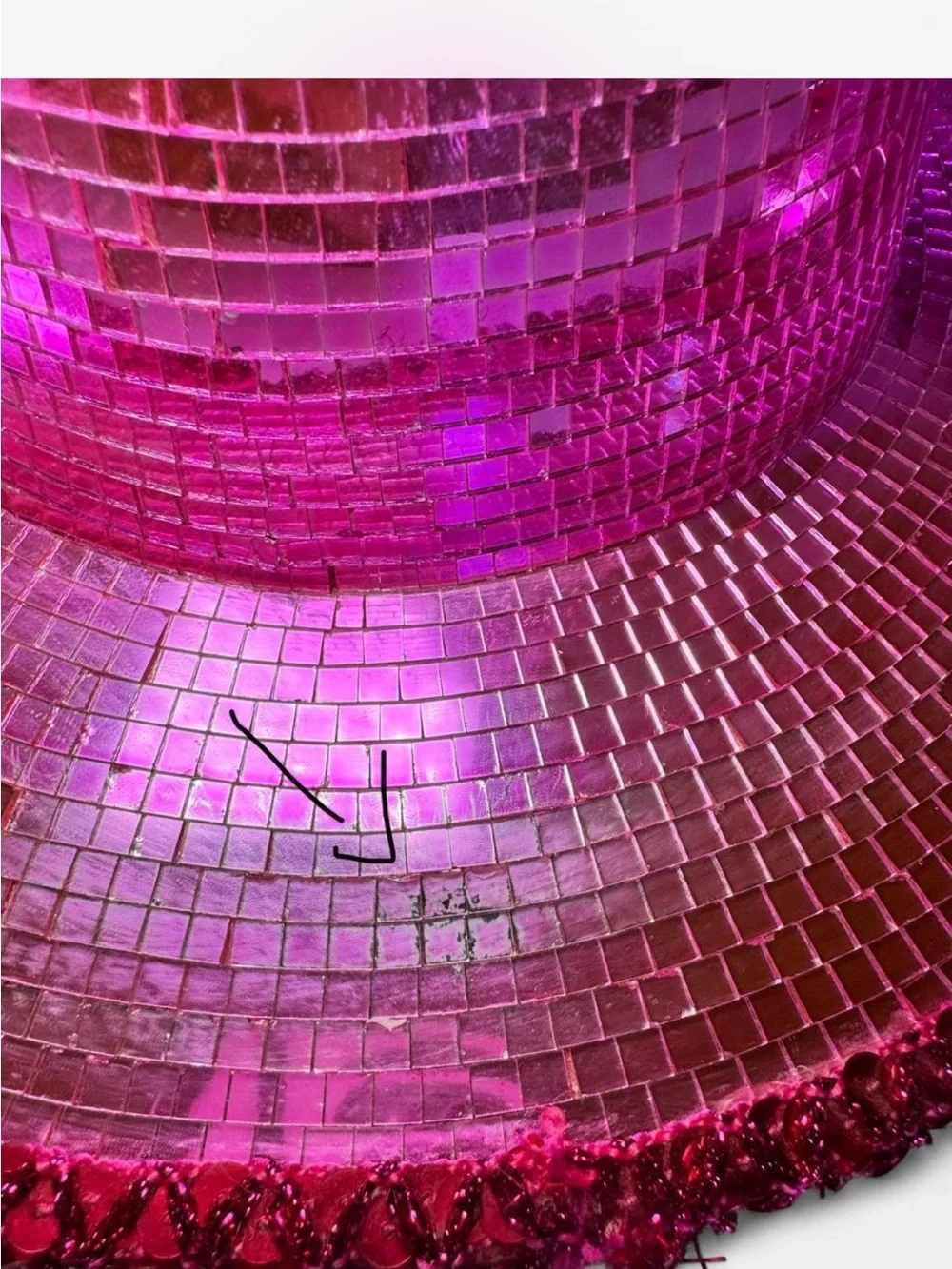 KBW Hot Pink Mirror Ball Disco Cowboy Hat